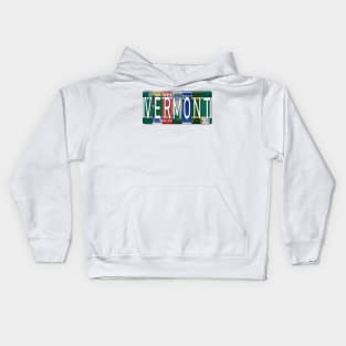 Vermont License Plates Kids Hoodie